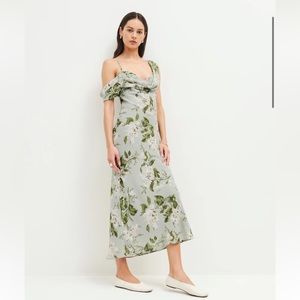 NWT Reformation Reya Dress in Tea Garden Green Floral